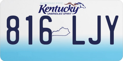 KY license plate 816LJY