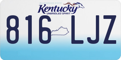 KY license plate 816LJZ