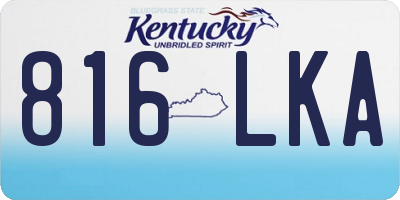 KY license plate 816LKA