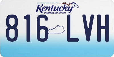 KY license plate 816LVH