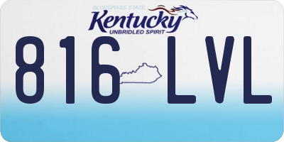 KY license plate 816LVL