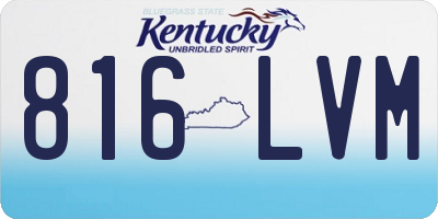 KY license plate 816LVM
