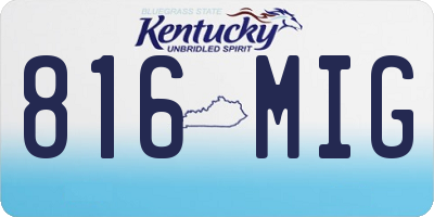 KY license plate 816MIG