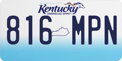 KY license plate 816MPN