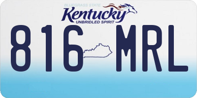 KY license plate 816MRL