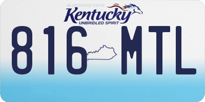 KY license plate 816MTL