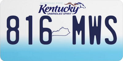 KY license plate 816MWS