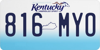 KY license plate 816MYO