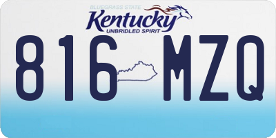 KY license plate 816MZQ