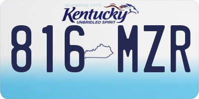 KY license plate 816MZR