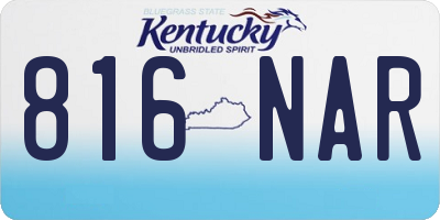 KY license plate 816NAR
