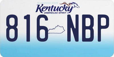 KY license plate 816NBP