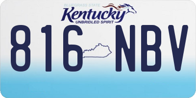 KY license plate 816NBV