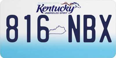 KY license plate 816NBX