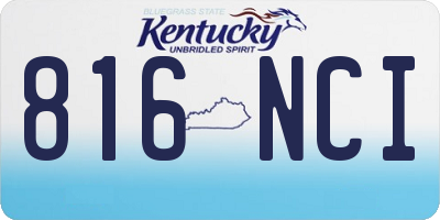 KY license plate 816NCI