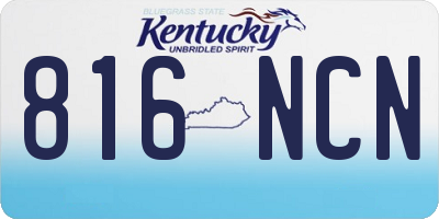 KY license plate 816NCN