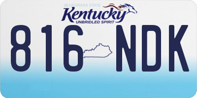 KY license plate 816NDK