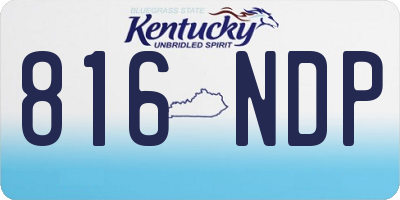KY license plate 816NDP