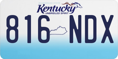 KY license plate 816NDX