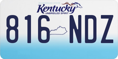 KY license plate 816NDZ