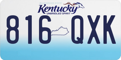 KY license plate 816QXK
