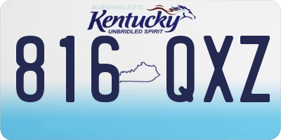 KY license plate 816QXZ