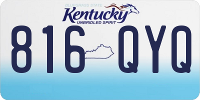 KY license plate 816QYQ