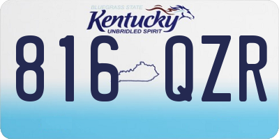 KY license plate 816QZR