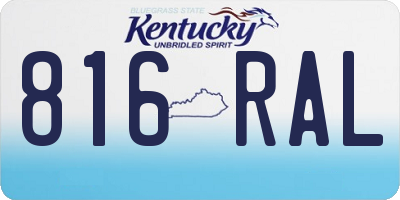 KY license plate 816RAL
