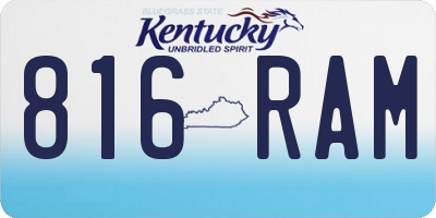 KY license plate 816RAM
