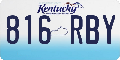 KY license plate 816RBY