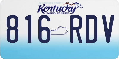 KY license plate 816RDV