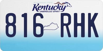 KY license plate 816RHK