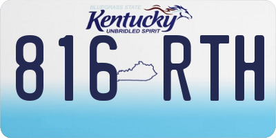 KY license plate 816RTH