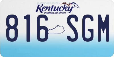 KY license plate 816SGM