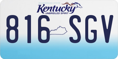 KY license plate 816SGV