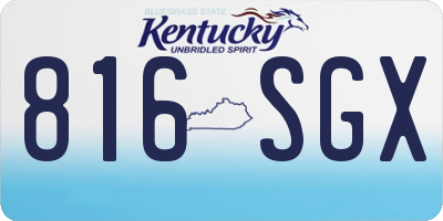 KY license plate 816SGX