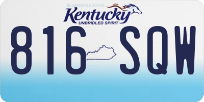 KY license plate 816SQW