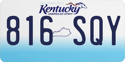 KY license plate 816SQY