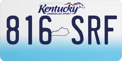 KY license plate 816SRF