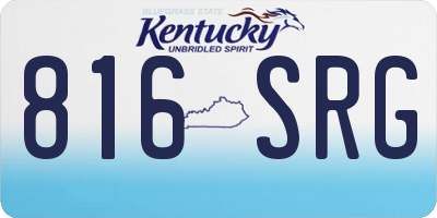 KY license plate 816SRG