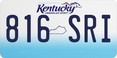 KY license plate 816SRI