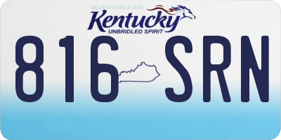 KY license plate 816SRN