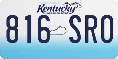 KY license plate 816SRO