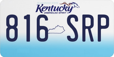KY license plate 816SRP
