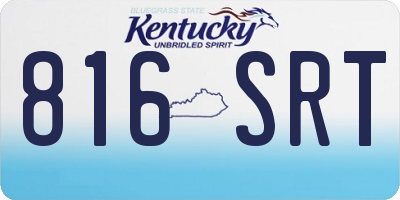 KY license plate 816SRT