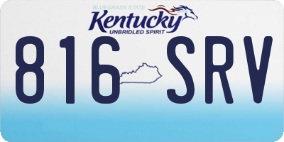 KY license plate 816SRV