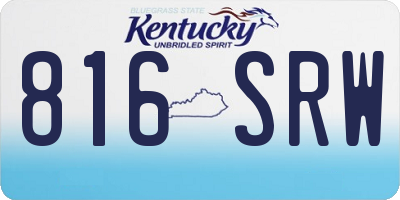 KY license plate 816SRW