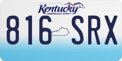 KY license plate 816SRX
