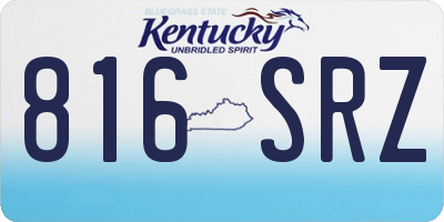 KY license plate 816SRZ